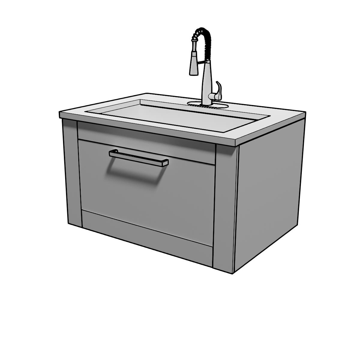 High floating vanity