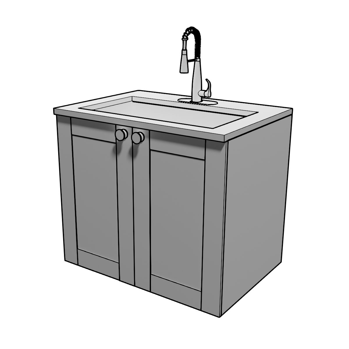 Low floating cabinet